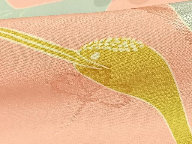 平和屋着物●振袖用長襦袢 袷 花鳥文 半衿刺繍 正絹 逸品 AABF0673fy