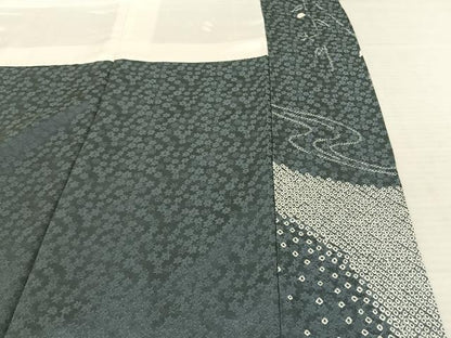 平和屋着物●訪問着 絞り 舞花文 正絹 逸品 AABF0677fy