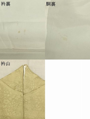平和屋着物●上質な色無地 辻が花地紋 木蘭色 正絹 逸品 AABF0678fy