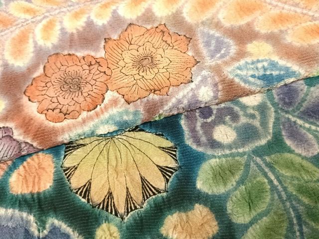 平和屋着物●訪問着 作家物 絞り 辻が花 暈し染め 正絹 逸品 AABF0679fy