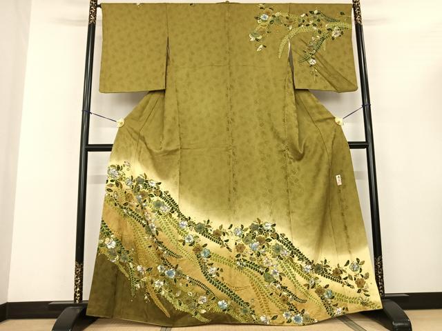 平和屋着物●訪問着 作家物 絞り 辻が花 暈し染め 金彩 正絹 逸品 AABF0684fy