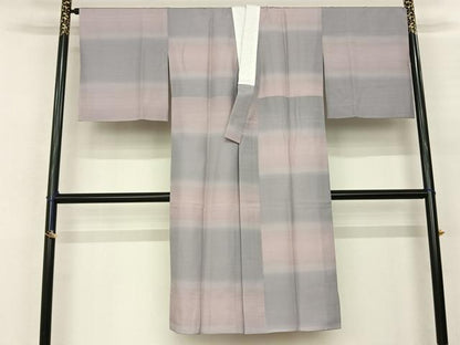 平和屋着物●長襦袢 袷 横段文 暈し染め 正絹 逸品 AABF0685fy