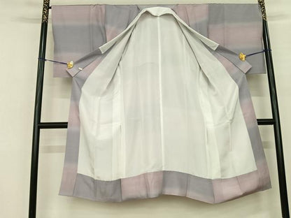 平和屋着物●長襦袢 袷 横段文 暈し染め 正絹 逸品 AABF0685fy