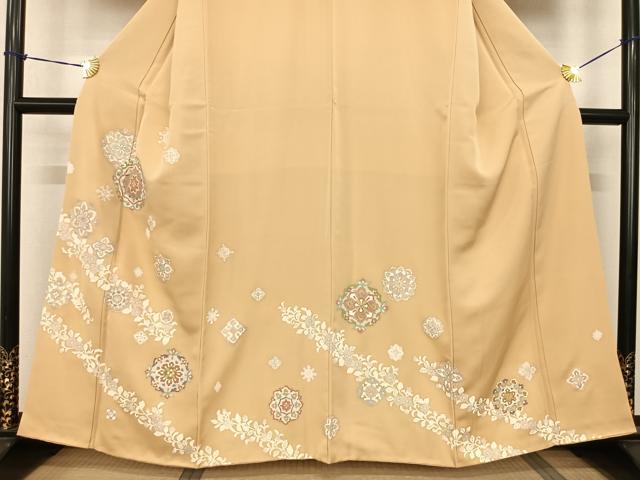 平和屋着物●訪問着 駒刺繍 吉祥花文 金彩 正絹 逸品 AABF0687fy