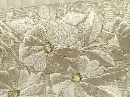 平和屋着物●訪問着 総刺繍 花蝶文 金糸 正絹 逸品 AABF0691fy