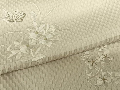 平和屋着物●訪問着 総刺繍 花蝶文 金糸 正絹 逸品 AABF0691fy
