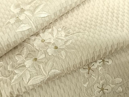 平和屋着物●訪問着 総刺繍 花蝶文 金糸 正絹 逸品 AABF0691fy