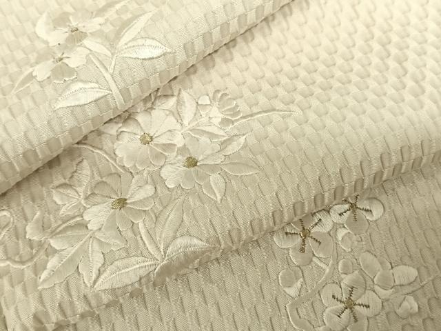 平和屋着物●訪問着 総刺繍 花蝶文 金糸 正絹 逸品 AABF0691fy