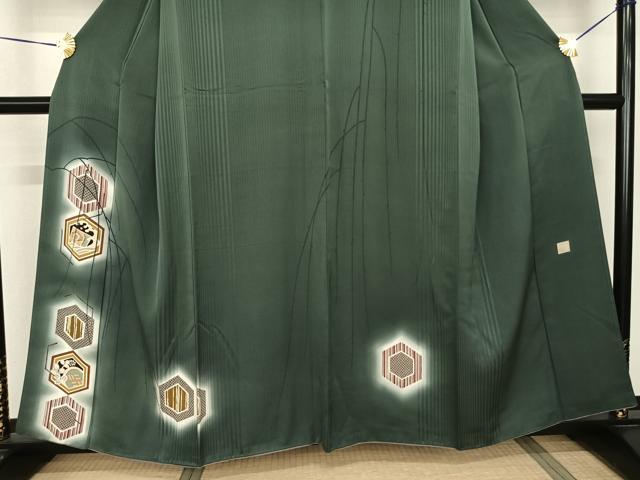 平和屋着物●訪問着 作家物 亀甲文様 暈し染め 金彩 正絹 逸品 未使用 AABF0695fy