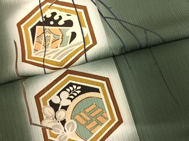 平和屋着物●訪問着 作家物 亀甲文様 暈し染め 金彩 正絹 逸品 未使用 AABF0695fy