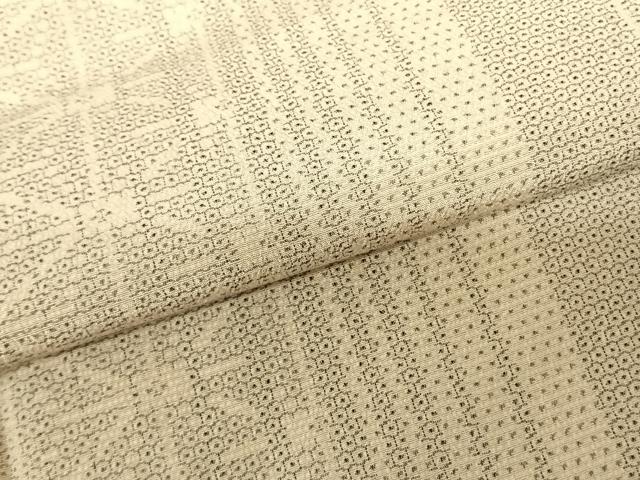 平和屋着物●本塩沢 110亀甲 間道 証紙付き 正絹 逸品 未使用 AABF0696fy