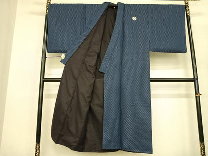 平和屋着物●男性 色紋付・羽織セット 菱文 金糸 キングサイズ 洗える着物 AABF0700fy