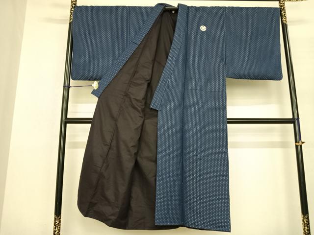 平和屋着物●男性 色紋付・羽織セット 菱文 金糸 キングサイズ 洗える着物 AABF0700fy