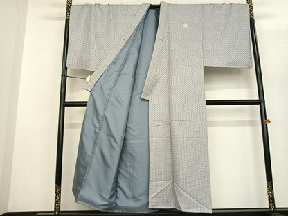 平和屋着物●男性 色紋付・羽織セット 菱文 キングサイズ 洗える着物 未使用 AABF0701fy