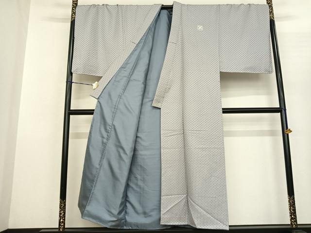 平和屋着物●男性 色紋付・羽織セット 菱文 キングサイズ 洗える着物 未使用 AABF0701fy