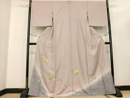 平和屋着物●豪華色留袖 駒刺繍 雪輪花文 暈し染め 金銀彩 正絹 逸品 AABF0704fy