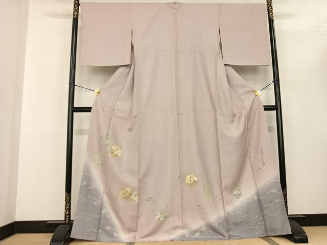 平和屋着物●豪華色留袖 駒刺繍 雪輪花文 暈し染め 金銀彩 正絹 逸品 AABF0704fy