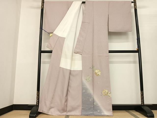 平和屋着物●豪華色留袖 駒刺繍 雪輪花文 暈し染め 金銀彩 正絹 逸品 AABF0704fy