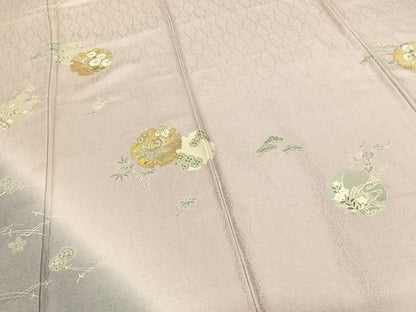 平和屋着物●豪華色留袖 駒刺繍 雪輪花文 暈し染め 金銀彩 正絹 逸品 AABF0704fy