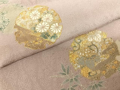 平和屋着物●豪華色留袖 駒刺繍 雪輪花文 暈し染め 金銀彩 正絹 逸品 AABF0704fy