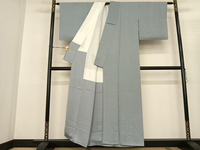 平和屋着物●上質な色無地 舞花地紋 秘色色 正絹 逸品 未使用 AABF0707fy