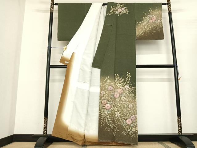 平和屋着物●訪問着　絞り　辻が花　暈し染め　正絹　逸品　未使用　AABF0711fy