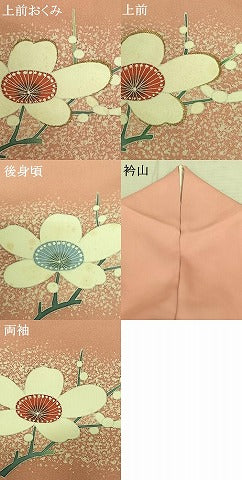 平和屋着物●訪問着 友禅 枝花文 金糸 正絹 逸品 AABF0713fy