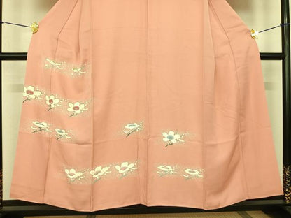 平和屋着物●訪問着 友禅 枝花文 金糸 正絹 逸品 AABF0713fy