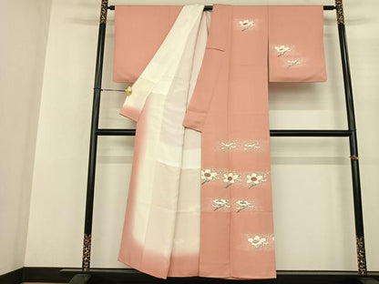 平和屋着物●訪問着 友禅 枝花文 金糸 正絹 逸品 AABF0713fy
