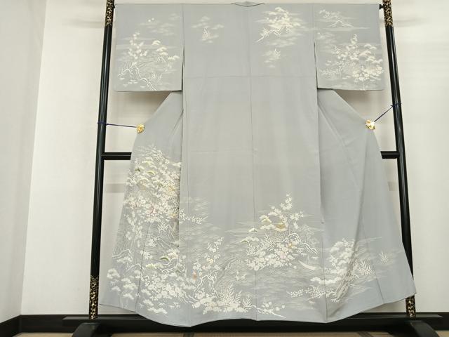平和屋着物●訪問着　友禅　刺繍　御所解文　金糸　正絹　逸品　AABF0715fy