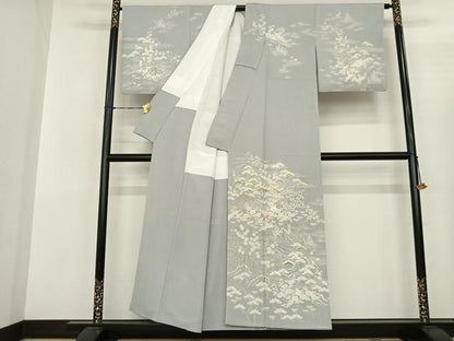 平和屋着物●訪問着　友禅　刺繍　御所解文　金糸　正絹　逸品　AABF0715fy