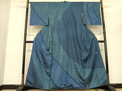 平和屋着物●訪問着 紬地 作家物 斜縞 まるやま扱い 正絹 逸品 未使用 AABF0716fy