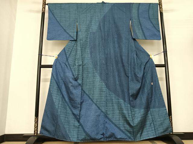 平和屋着物●訪問着 紬地 作家物 斜縞 まるやま扱い 正絹 逸品 未使用 AABF0716fy