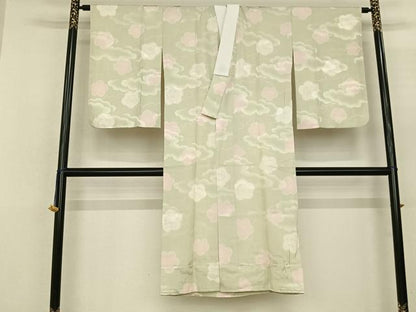 平和屋着物●長襦袢 無双仕立て 舞花文 正絹 逸品 AABF0721fy