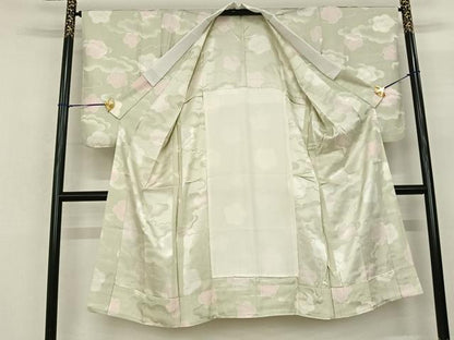 平和屋着物●長襦袢 無双仕立て 舞花文 正絹 逸品 AABF0721fy
