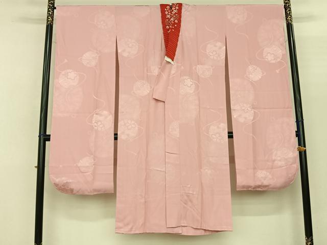 平和屋着物●振袖用長襦袢 無双仕立て 鈴地紋 虹色 半衿刺繍 正絹 逸品 AABF0722fy