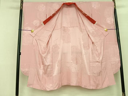 平和屋着物●振袖用長襦袢 無双仕立て 鈴地紋 虹色 半衿刺繍 正絹 逸品 AABF0722fy