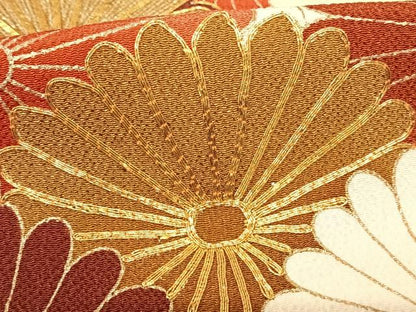 平和屋着物●訪問着 駒刺繍 舞花文 金彩 鬼しぼ縮緬 正絹 逸品 AABF0725fy