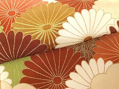 平和屋着物●訪問着 駒刺繍 舞花文 金彩 鬼しぼ縮緬 正絹 逸品 AABF0725fy