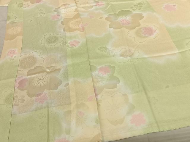 平和屋着物●長襦袢 無双仕立て 舞桜地紋 暈し染め 正絹 逸品 AABF0728fy