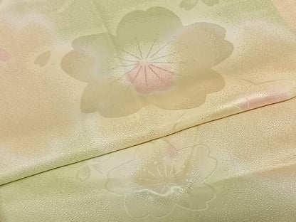 平和屋着物●長襦袢 無双仕立て 舞桜地紋 暈し染め 正絹 逸品 AABF0728fy