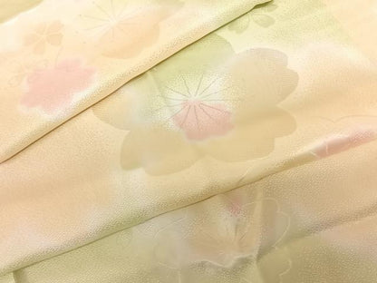 平和屋着物●長襦袢 無双仕立て 舞桜地紋 暈し染め 正絹 逸品 AABF0728fy
