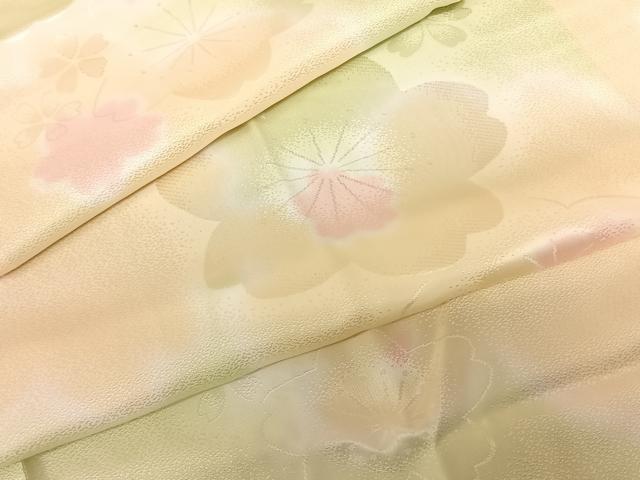 平和屋着物●長襦袢 無双仕立て 舞桜地紋 暈し染め 正絹 逸品 AABF0728fy