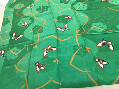 平和屋着物●振袖用長襦袢　無双仕立て　花蝶文　半衿刺繍　正絹　逸品　AABF0732fy