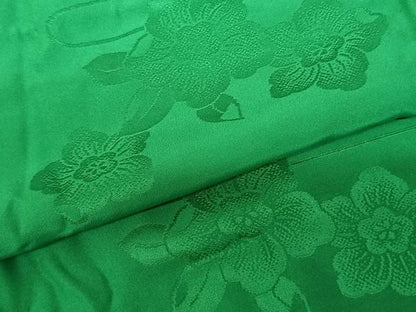 平和屋着物●振袖用長襦袢 無双仕立て 辻が花地紋 常磐色 正絹 逸品 AABF0733fy