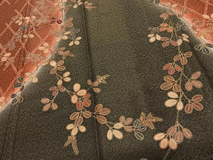 平和屋着物●訪問着 刺繍 萩文 暈し染め 金彩 正絹 逸品 AABF0735fy