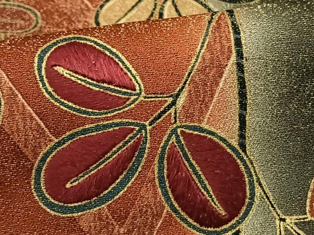 平和屋着物●訪問着 刺繍 萩文 暈し染め 金彩 正絹 逸品 AABF0735fy