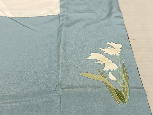 平和屋着物●豪華振袖　友禅　作家物　玉峰　枝花文　暈し染め　正絹　逸品　AABF0736fy