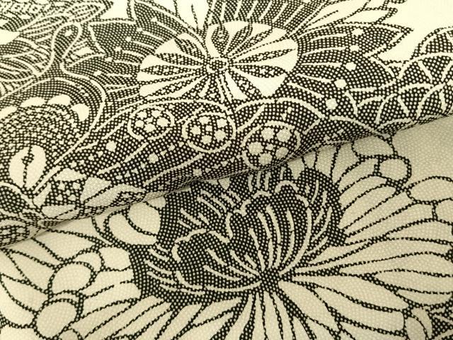 平和屋着物●上質な小紋 型染め 草花文 正絹 逸品 AABF0739fy