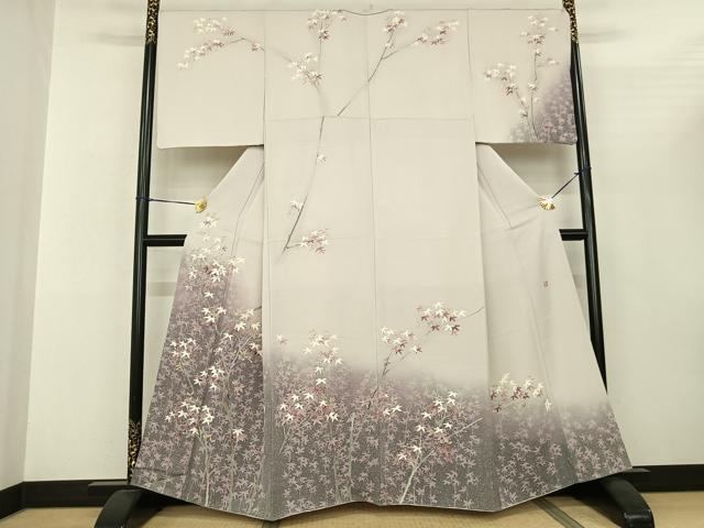 平和屋着物●訪問着 友禅 作家物 枝花文 暈し染め 正絹 逸品 AABF0745fy